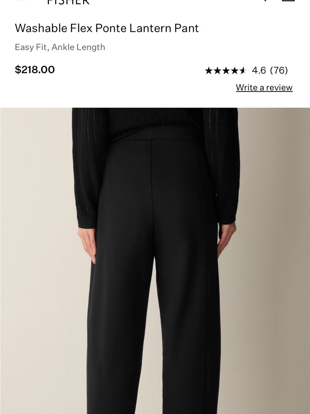 Eileen Fisher Washable Flex Ponte Lantern Pant - Picture 9 of 9